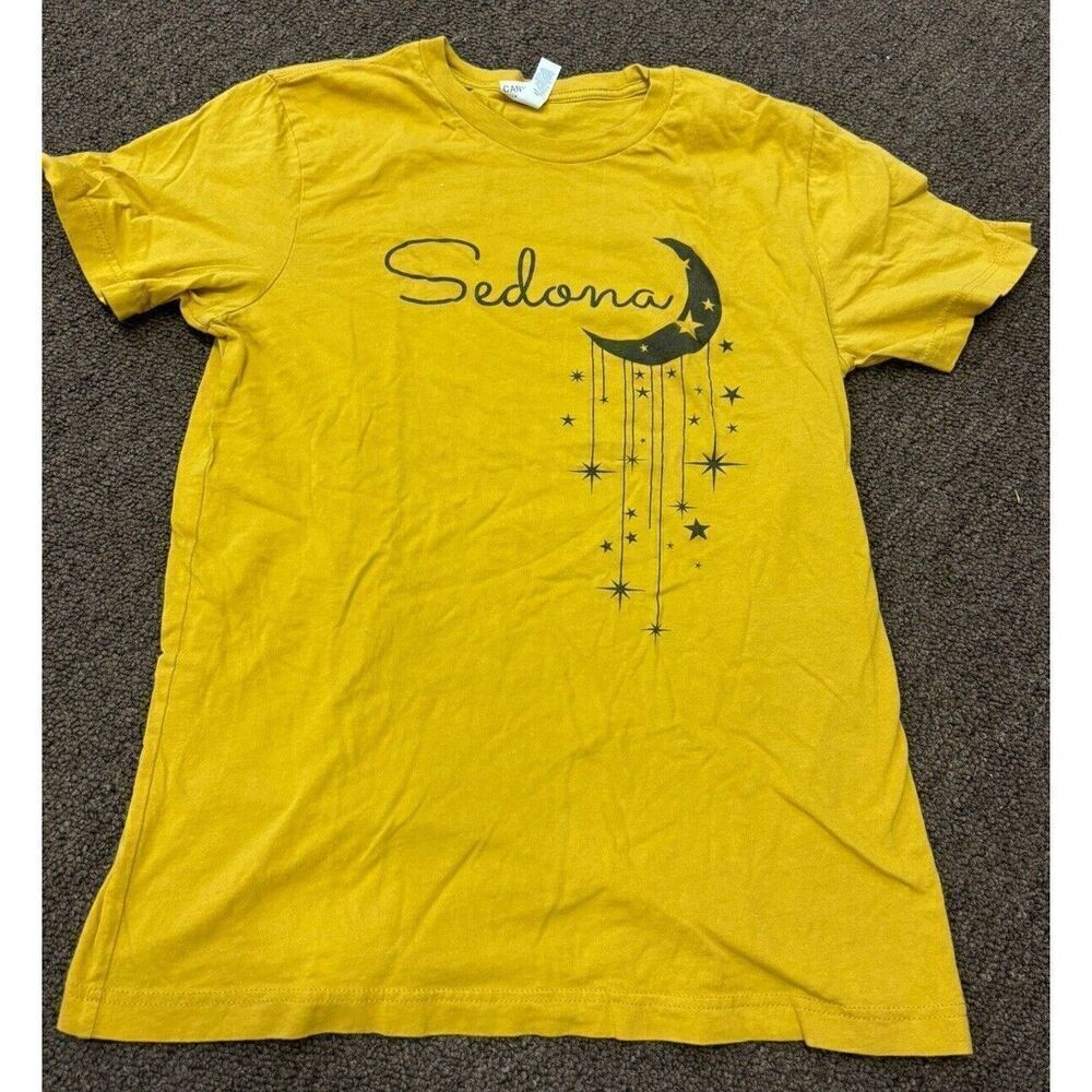 Womens Bella‎ Canvas Sedona Arizona Moon Star Graphic  T-shirt Yellow Medium